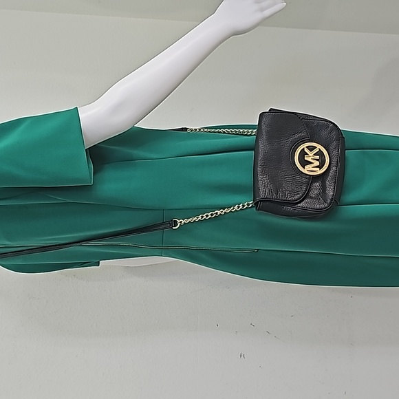 Michael Kors Small Black leather Crossbody MK Gold Logo, snap closure - Picture 7 of 10